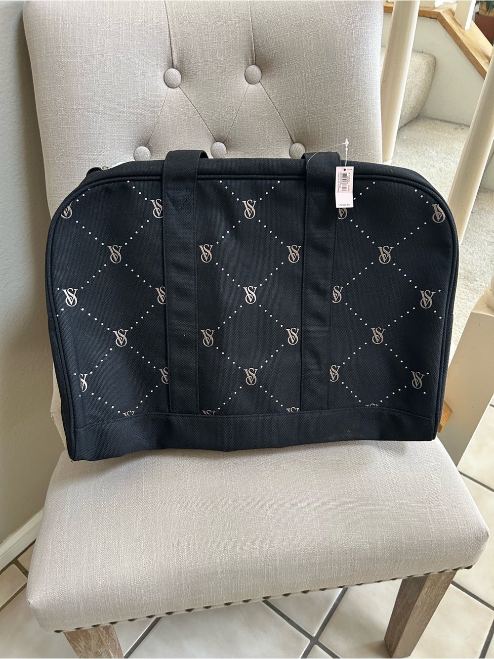 Victoria's Secret Black Signature Monogram Travel Bag